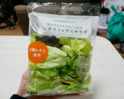 レタスミックスサラダ(138円) + シーザーサラダドレッシング(30円)